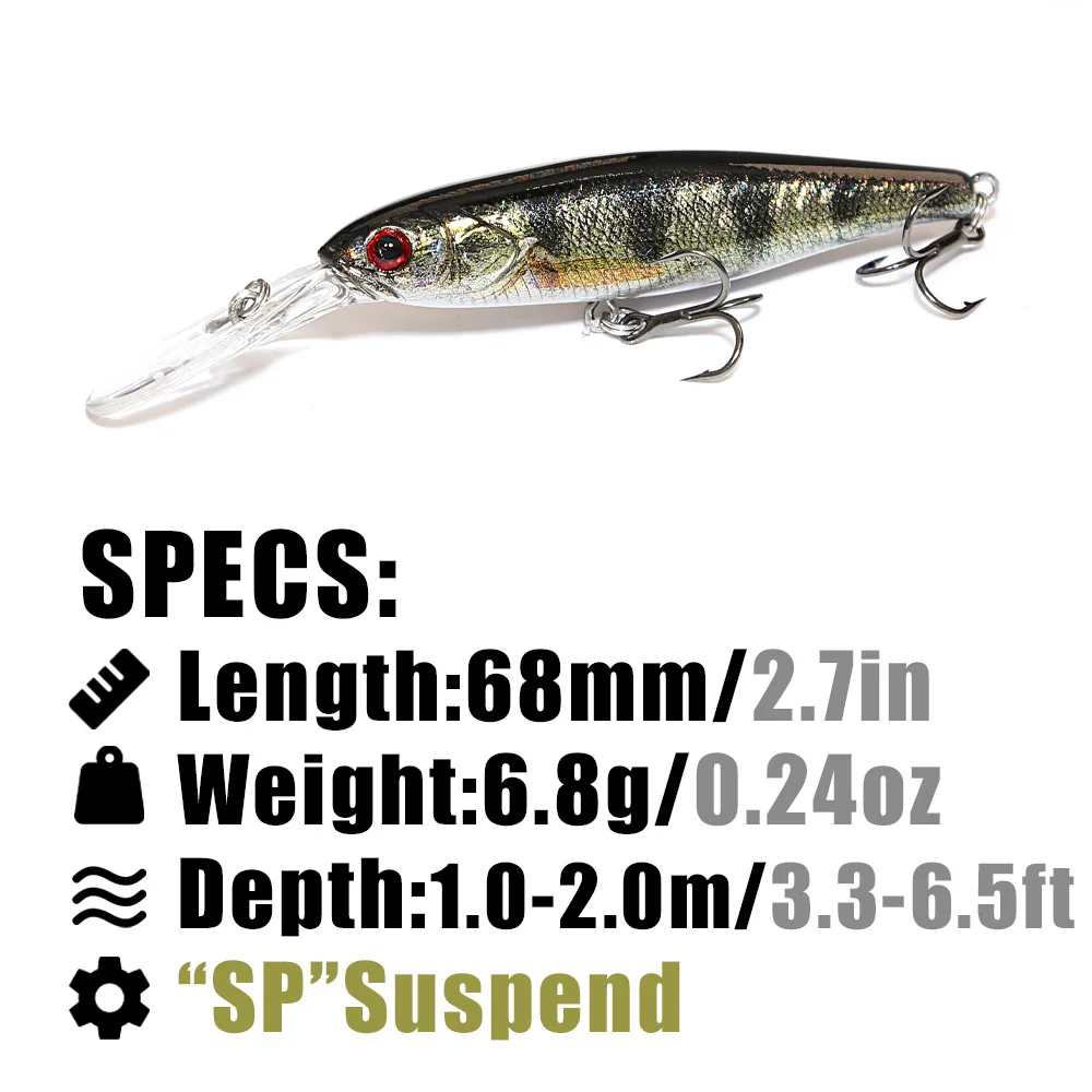 B&U  68mm 3D Printing Shad Sus - огляд і ціна Fishing Lure Jerkbait