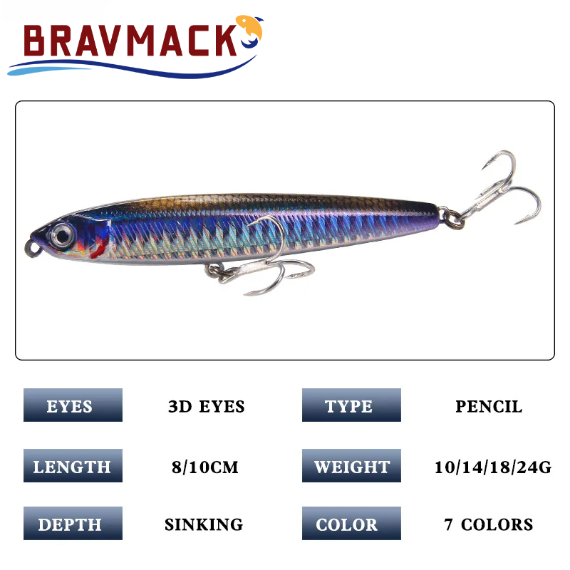 4pcs Professional Sinking Penc - огляд і ціна Fishing Lure Topwater
